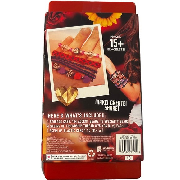 DIY Friendship Bracelets Kit - Red, Purple, Gold - Picture 2 of 2